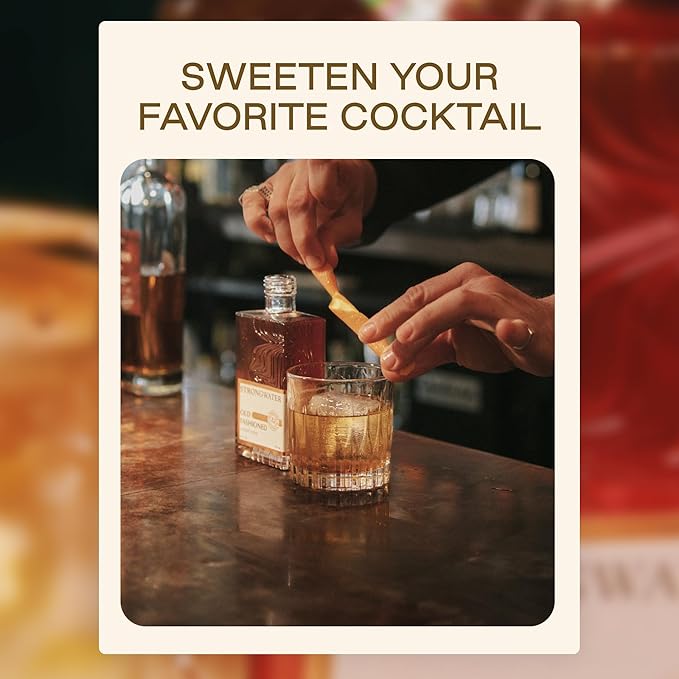 Strongwater Rich Demerara Syrup - Makes 16 Cocktails - Syrup for Cocktails Handcrafted in USA with Filtered Rocky Mountain Water, Demerara Sugar - Just Mix with Bourbon or Whiskey