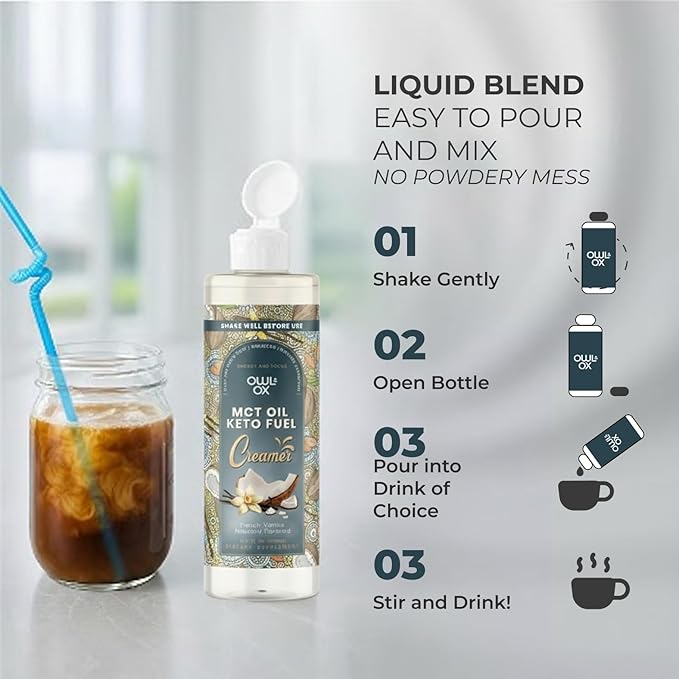 MCT Oil Blend – Vanilla | Keto-Friendly Liquid for Energy & Focus | Dairy-Free, Sugar-Free, Gluten-Free, Vegan | 30 Servings