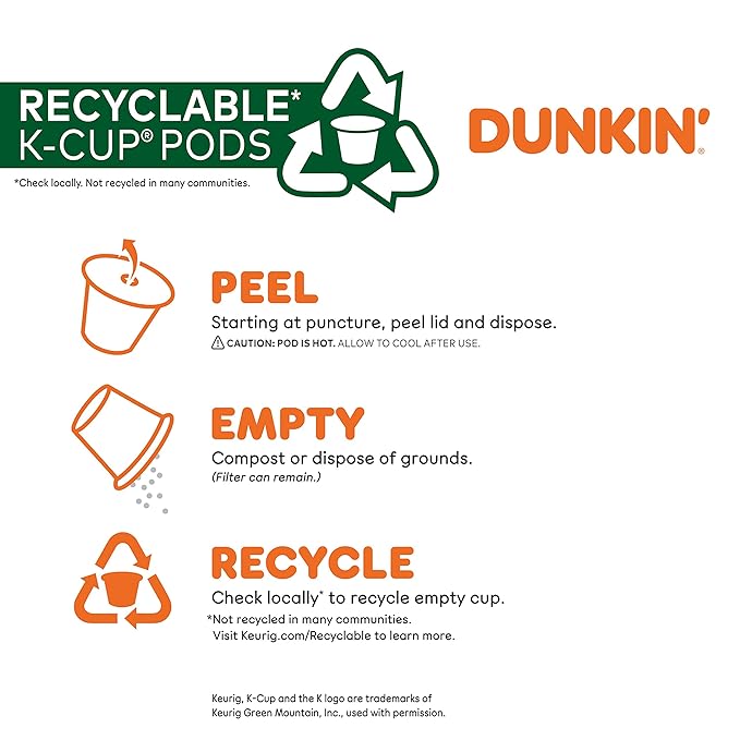 Dunkin' Candy'd Almond Dark Roast Flavored Coffee, 10 Keurig K-Cup Pods