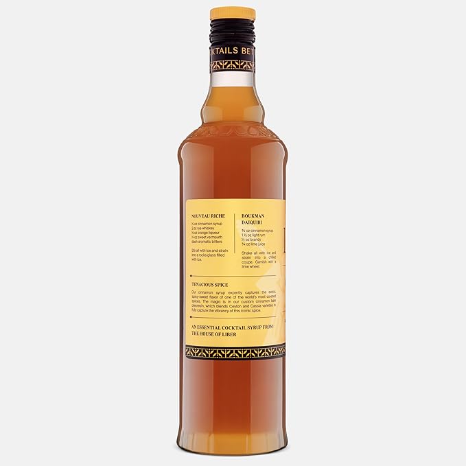 Liber & Co. Cinnamon Syrup for Coffee & Cocktails – Real Cinnamon Oleoresin Drink & Latte Flavoring, Fall & Winter Recipes, Tiki Cocktails – Makes 50 Drinks (25.4 oz)
