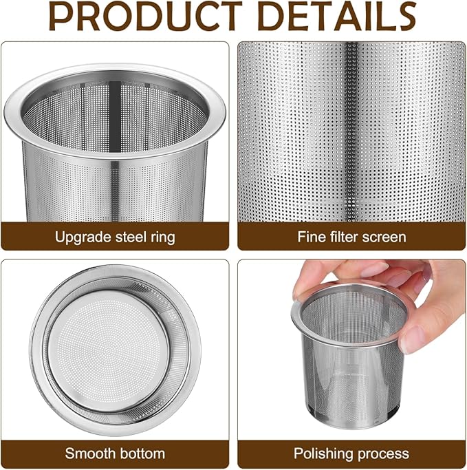 Stainless Steel Tea Infuser for Loose Leaf Tea, Reusable Mesh Strainer for Teapots, Mugs and Cups