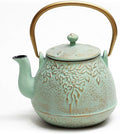 Tea Kettle, TOPTIER Japanese Cast Iron Teapot with Infuser for Loose Leaf and Tea Bags, Stovetop Safe Cast Iron Tea Kettle Coated with Enameled Interior for 40 oz (1200 ml), Light Green