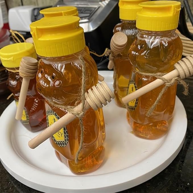 Wooden Honey Dipper Stick Collecting Dispensing Drizzling Jam Portable Wedding Party (8cm, 30)