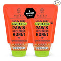Nature Nate's 100% Pure USDA Organic Raw & Unfiltered Honey, Two 14 oz. No-Drip Sustainable Squeeze Pouches; Purity Guarantee, No Additives