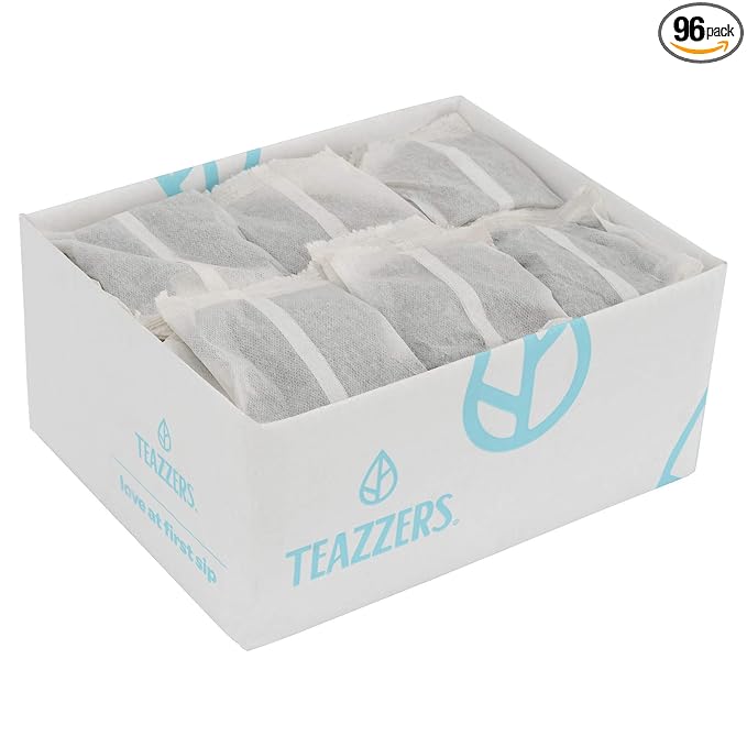 Teazzers Premium Mango Black Tea Bags– Great for Foodservice Commercial Ice Tea Brewers | Unsweetened USA-Made Bulk Green Tea for Restaurants, Cafés & Home Brewing (1 Ounce, 96 Count)