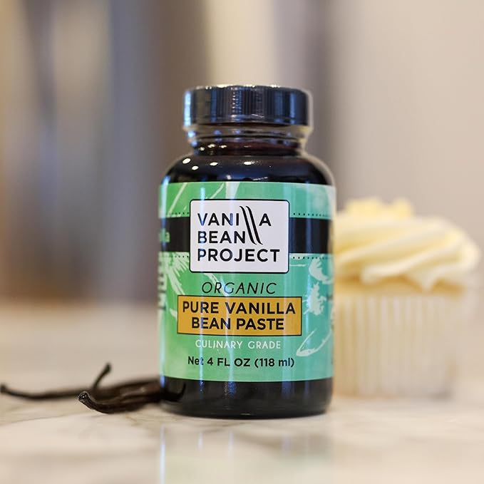 Organic Vanilla Bean Paste | Baking Necessity | Pure Vanilla for Cooking | Vanilla Bean Project | 4 Ounces