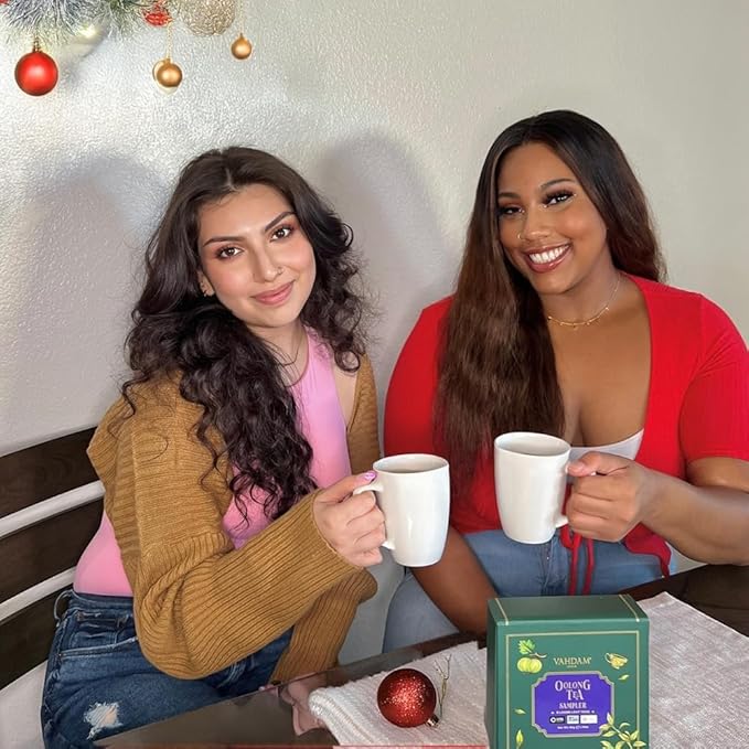 VAHDAM Assorted Oolong Tea Sampler Gift Set (5 Flavors) – Gluten-Free, Non-GMO | 5 Unblended Loose Leaf Teas | Tea Variety Pack | Christmas Tea Gift Set