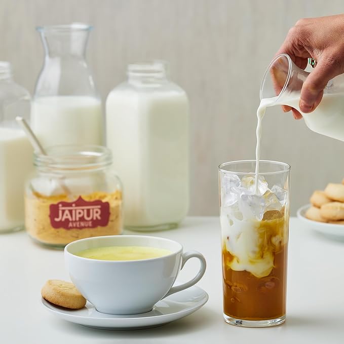 Jaipur Avenue Barista Golden Mix - Turmeric Masala (without Milk) - Vegan, Preservative-Free, Gluten-Free, Dairy- Free, and Authentic Turmeric Masala Chai Tea Latte - 12.7 oz, Makes 32 Cups