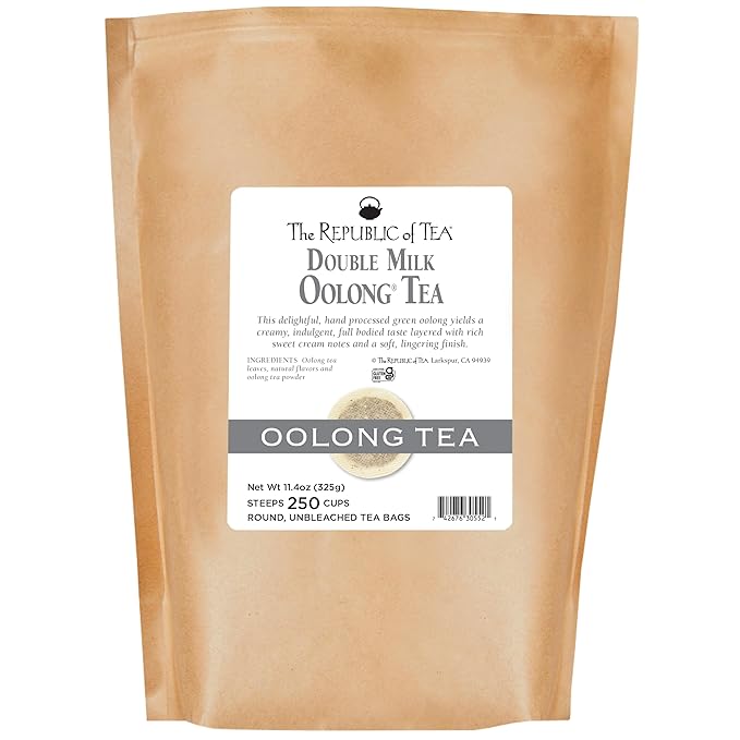 The Republic of Tea — Double Milk Oolong Tea Bulk Bag, 250 Tea Bags, Naturally Caffeinated