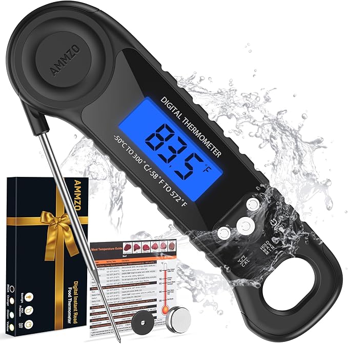 Meat Thermometer Digital, Instant Read Food Thermometer for Cooking Deep Fry BBQ Oven Grill Smoker Roast and Candy Thermometer, Stocking Stuffers Gifts for Men Women
