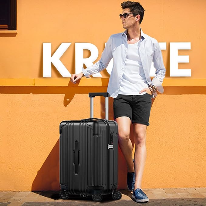 Krute Carry on Luggage 20 inch Suitcases with Spinner Wheels PC+ABS Airline Approved Hard Side Luggages with TSA Lock