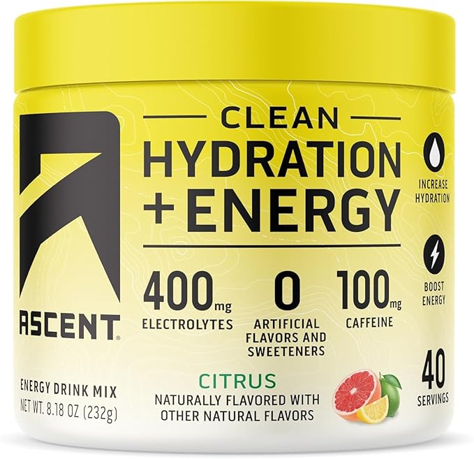 Ascent Citrus Hydration Plus Energy, 8.17 OZ