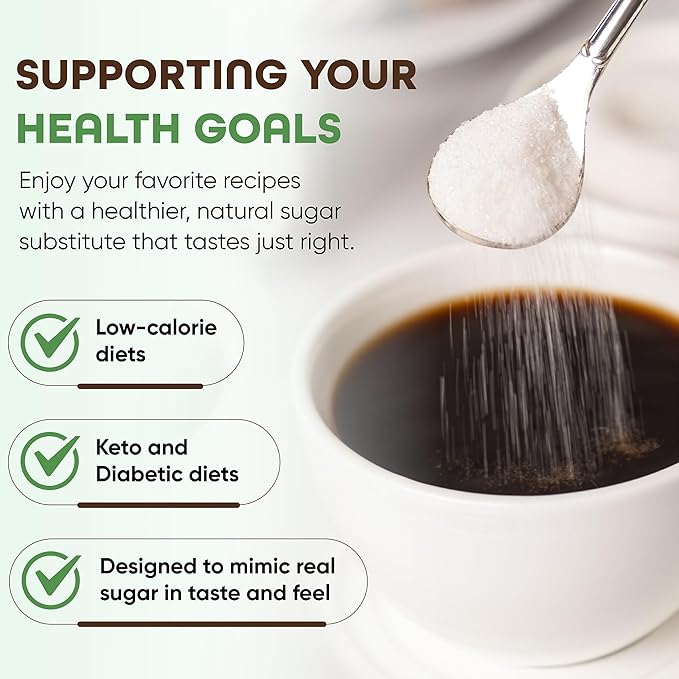 Morning Pep Allulose Sweetener 4 lb – Zero Calorie Sugar Alternative, 100% Pure, No Erythritol, Non-GMO Project Verified, Keto Certified, OU Kosher, No Fillers, Ideal for Baking and Beverages