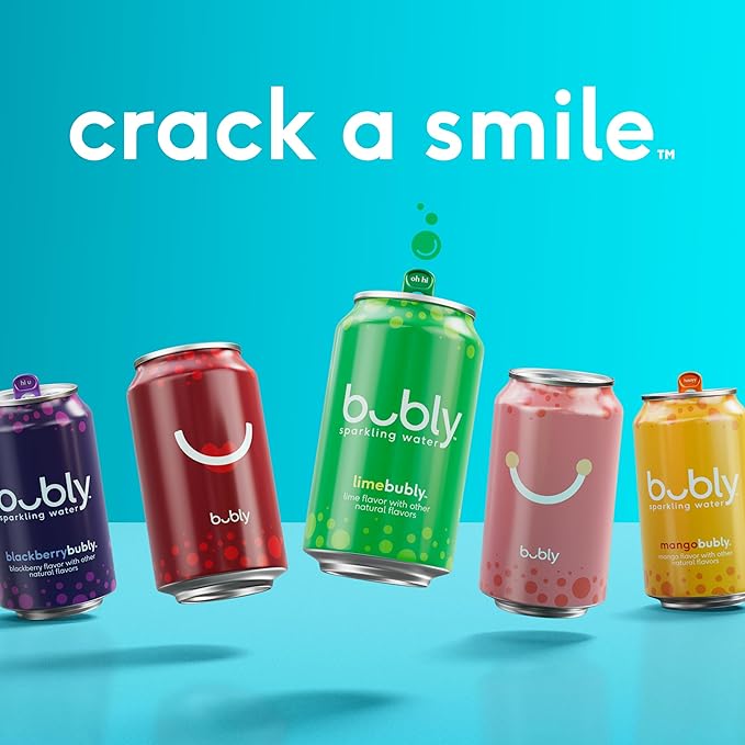bubly Sparkling Water, Lime Yours 3 Flavor Variety Pack (Lime, Cherry, Blackberry), Zero Sugar & Zero Calories, Seltzer Water, 12 Fl Oz Cans (Pack of 18)