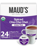 Maud's Organic Chai Tea Pods, 24 ct, Recyclable Single Serve Tea Pods – 100% Gourmet Blended Tea Leaves, Compatible with Keurig K Cups Maker