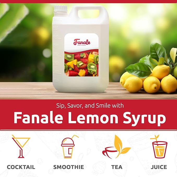 Fanale Premium Flavoring Concentrated Syrup for Bubble Tea 11 lb | Lemon Flavor Syrup | for Boba Tea, Smoothies, Slushes, Desserts | 11lb | SRP120