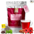 Sweet Hibiscus Cinnamon Green Tea Bags (50 Count), Caffeinated, Real and Natural, Blended with Fresh Herbs and Spices, Gluten Free