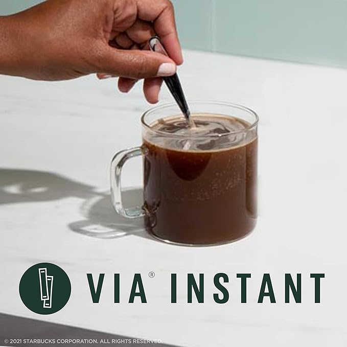 Starbucks VIA Instant Coffee, Dark Roast Coffee, Italian Roast, 100% Arabica, 12 boxes (96 packets total)