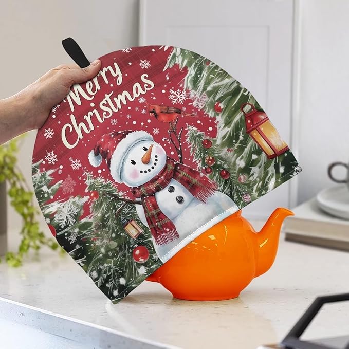 Snowmen Tea Cozy for Teapot Insulated Teapot Cozy Tea Pot Cozy for Keeping Warm Kitchen Accessories for Home Decor Cartoon Tea Kettle Dust Cover Navajo Tea Cosy for Teapot Hipple
