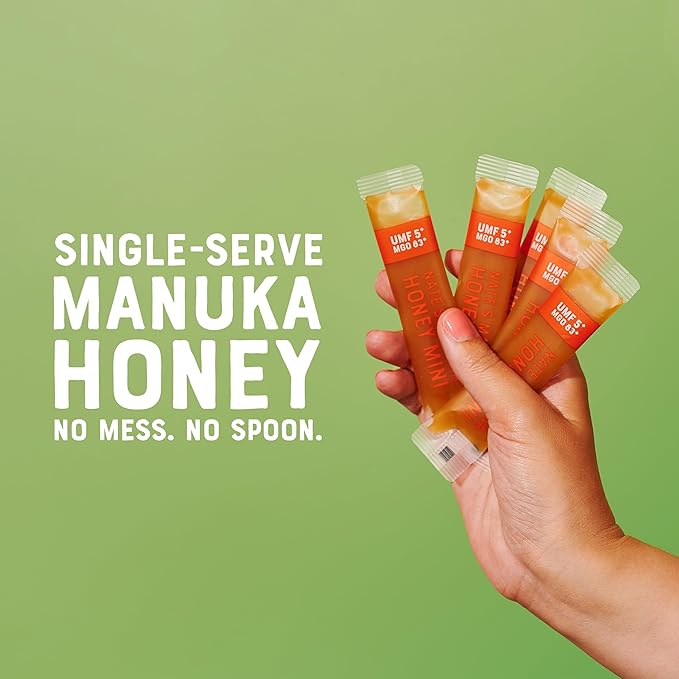 Nate's Manuka Honey Minis - 10 count Single-serve, Pure Manuka Honey - MGO 83+ | UMF 5+ Certified - 10 Single-Serve Packets for On-the-Go Daily Wellness