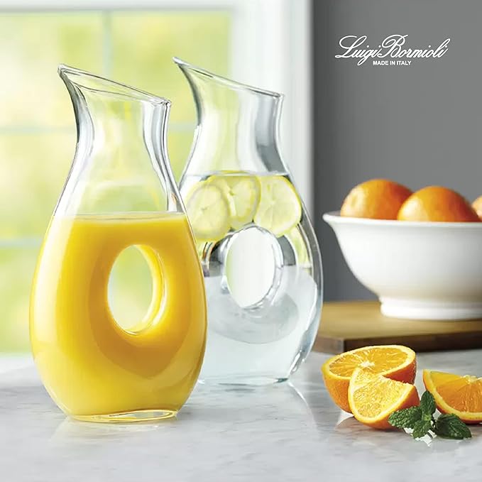Luigi Bormioli Crescendo 48 Ounce Carafe, Crystal Glass Pitchers, Dishwasher Safe Decanter, Made In Italy