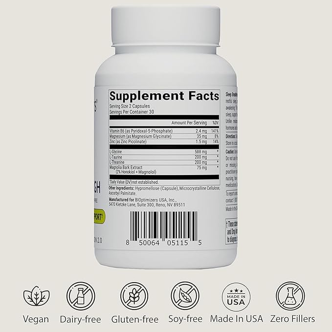 BIOptimizers Sleep Breakthrough Capsules - Natural Support Supplement | Calming Relief Aid for Adults | Non-Habit Forming | 60 Capsules