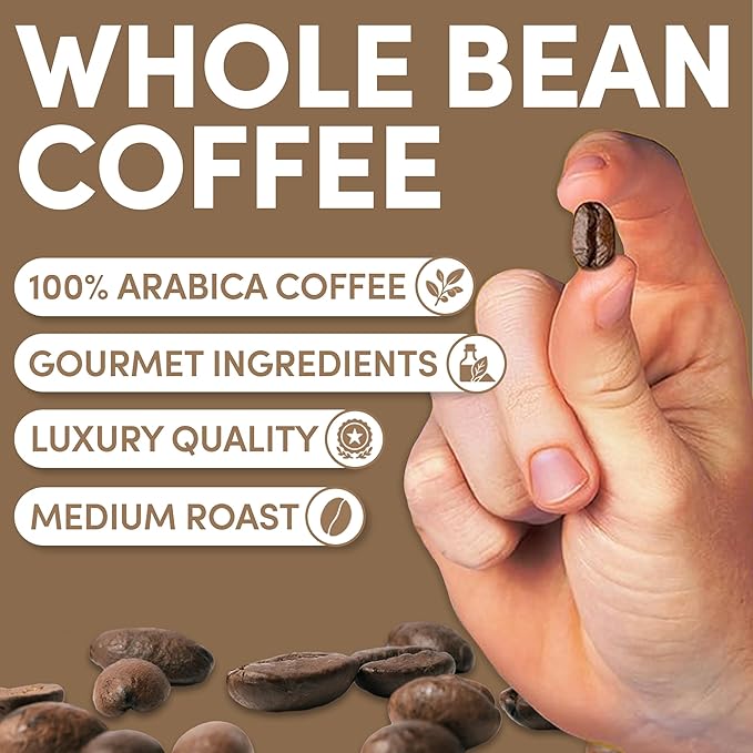 Sarasota Coffee Whole Bean Vanilla Hazelnut | Medium Roast Gourmet Flavored Coffee Beans | Low Acid, Mold Free, Specialty Grade Bulk Beans | 5lb (80 oz)