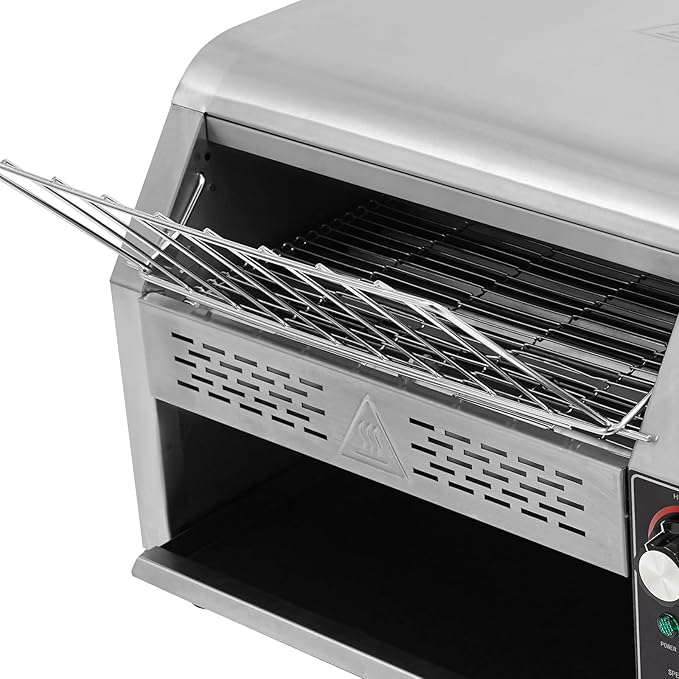 Commercial Toaster Conveyor, Electric Stainless Steel Restaurant Toaster Oven for Bagel Burgers Bun Bread, Heavy Duty Industrial Conveyor Toasters (450 Slices/Hour)