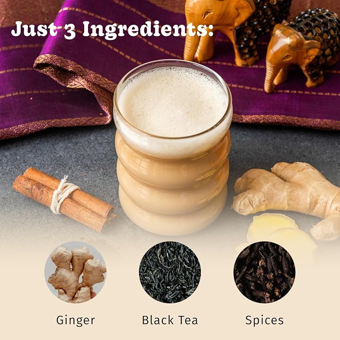 Bhakti Chai Tea Concentrate | Sugar-Free, Organic Fresh Ginger, Black Tea, Spiced, Dairy-Free, Vegan (Pack of 2)
