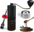 Manual Coffee Grinder with 60 Adjustable Speed Coarse, Portable Hand Coffee Bean Mill with Double Bearing Positioning, Manual Grinder for Travel Camping Office Espresso Pour Over