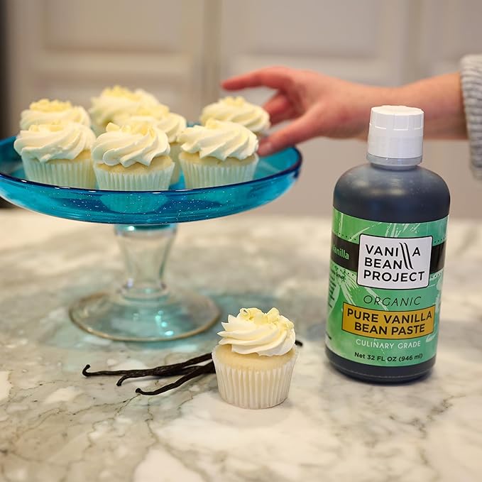 Organic Vanilla Bean Paste | Baking Necessity | Pure Vanilla for Cooking | Vanilla Bean Project | 1 Quart, 32 Ounces