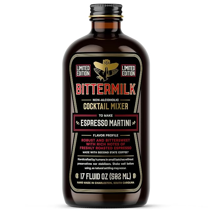 Bittermilk Espresso Martini Mixer - All Natural Handcrafted Cocktail Mixer - Cocktail Mix - Just Add Whiskey, Makes 17 Cocktails