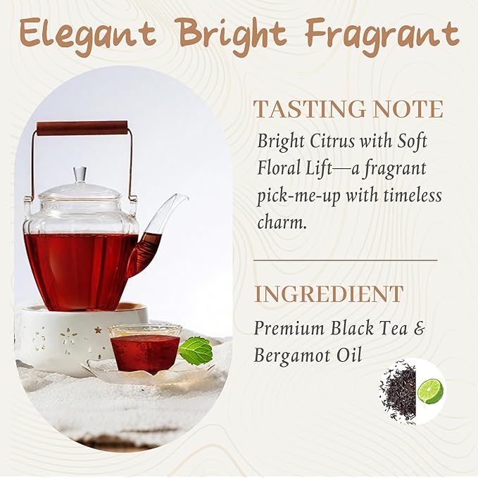 Johou Earl Grey Tea Specially Ground Taiwan Tea Full-Flavor Pods, Compatible with All K-Cup Brewers & Keurig 2.0, 24 pods