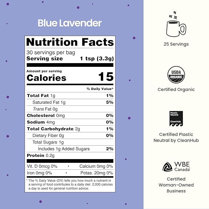 Blume Matcha & Blue Lavender Starter Pack - Organic Superfoods Booster for Lattes, Coffee & Smoothies - Vegan, Sugar and Gluten Free - Includes Frother - 50 Servings
