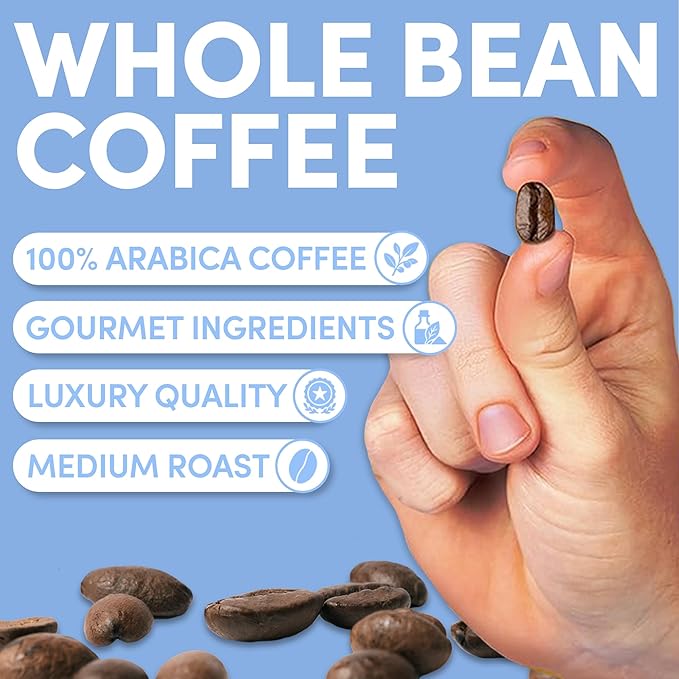 Sarasota Coffee Whole Bean French Vanilla | Medium Roast Gourmet Flavored Coffee Beans | Low Acid, Mold Free, Specialty Grade Bulk Beans | 5lb (80 oz)