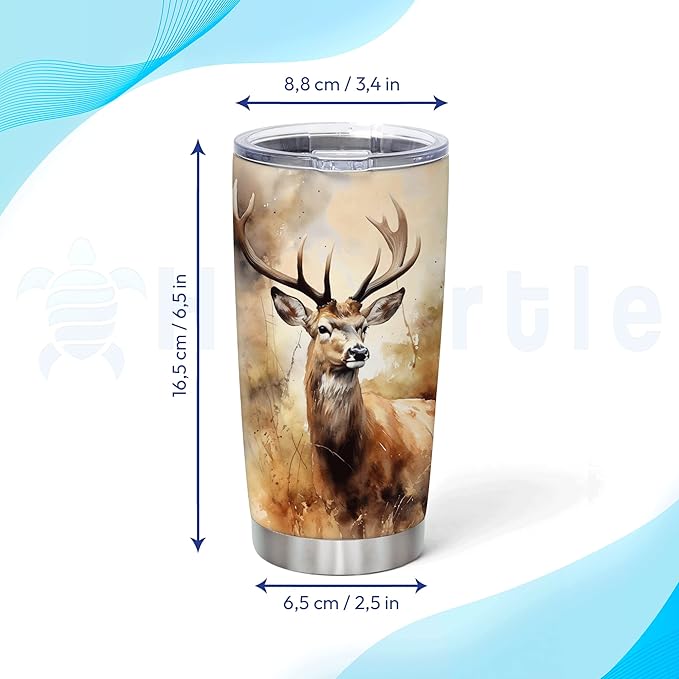Hyturtle Personalized Hunting Gifts For Men - Deer Hunting Tumbler 20 Oz Travel Coffee Mug Stainless Steel - Fathers Day Gift For Dad, Him, Boy, Husband, Hunters On Birthday, Christmas