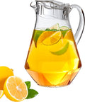 Amazing Abby - Sparkly - Plastic Pitcher (64 oz, 2 Quart), Clear Water Pitcher with Lid, Fridge Jug, BPA-Free, Shatter-Proof, Great for Iced Tea, Sangria, Lemonade, Juice, Milk, and More