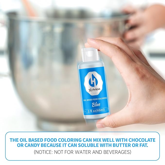 Blue Oil Based Food Coloring – 2 fl oz Professional Grade Concentrated Oil Food Dye for Melting Chocolate, Candy Melts, Cake Pops, Strawberries & Baking