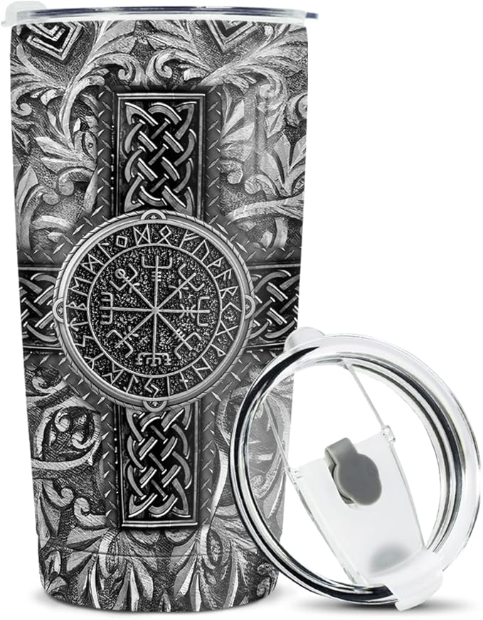 winorax Viking Gifts For Men Dad Nordic Vikings Tumbler 20oz Stainless Steel Insulated Tumblers Coffee Travel Mug Cup Gift For Fathers Day Birthday Christmas