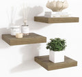 Fun Memories Floating Shelves for Wall - 7.5 Inch Square Shelves with Invisible Brackets, Small Wall Shelf for Living Room, Bathroom, Bedroom, and Kitchen Decor，Grey Set of 3