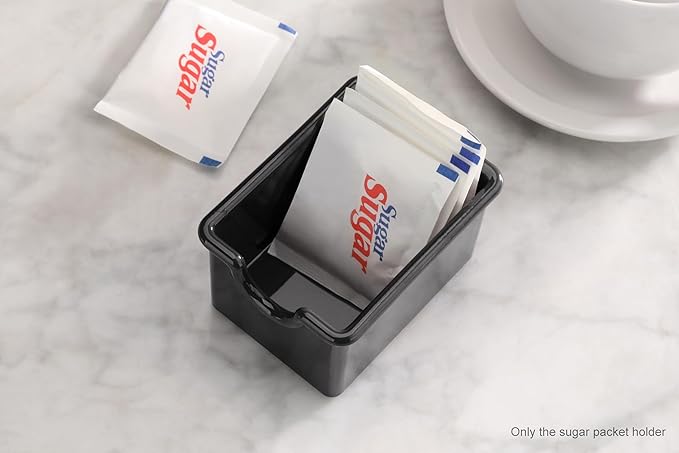 New Star Foodservice 22612 Plastic Sugar Packet Holder, Black, Set of 24