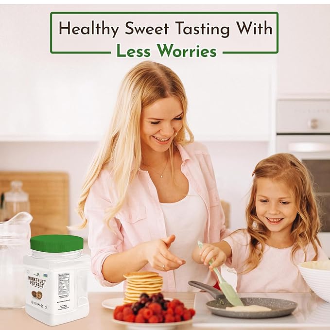 Morning Pep 100% Pure Monk Fruit extract sweetener, No Erythritol, Monkfruit Extract Powder, NON-GMO Project Verified, Keto Certified, OU kosher, No Fillers Zero Calories | Over 450 Servings | 5 oz