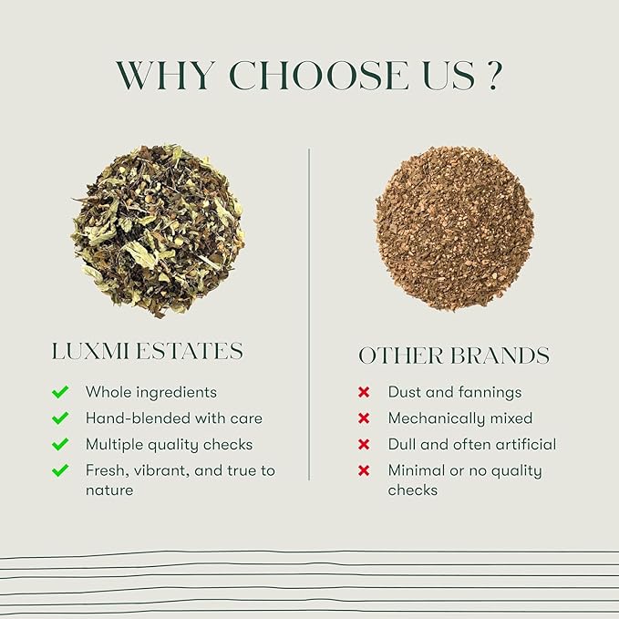 Luxmi Estates, Organic Tulsi Tea, 50 Tea Bags, Caffeine Free, Non-GM and Organic, for Immunity, Inflammation, and Stress Relief