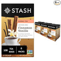 Stash Tea Cinnamon Vanilla Herbal Tea - Naturally Caffeine Free, Non-GMO Project Verified Premium Tea with No Artificial Ingredients, 18 Count (Pack of 6) - 108 Bags Total