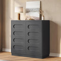 Buffet Cabinet with Storage, Arc Accent Sideboard with 2 Doors and Adjustable Shelves, Large Console Table for Dining Room, Kitchen, Living Room, Black