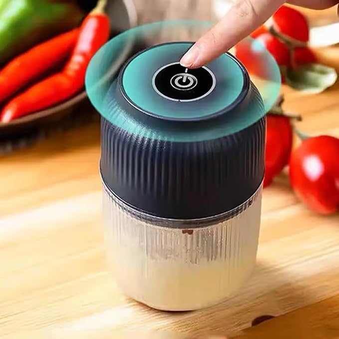 2026 New Electric Garlic Chopper, Mini Portable Veggie Chopper with 304 Stainless Steel Blades, 300ML Rechargeable Food Processor Cordless, for Mashing Onion Garlic Chili Ginger Fruits (2*Mixed)