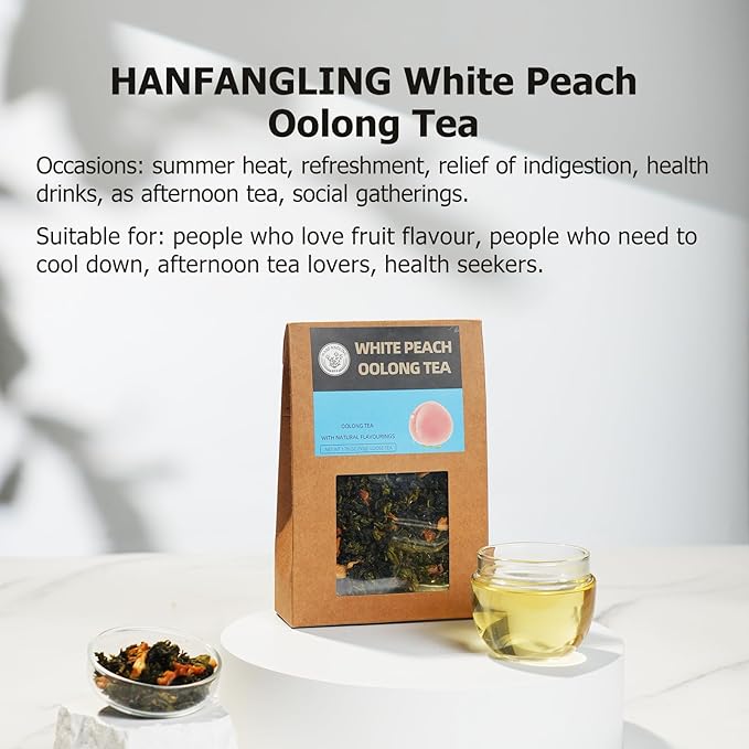 HANFANGLING Tea Gift Box, White Peach Oolong Tea, Jasmine Green Tea, Strawberry Black Tea, Three Fruit Tea Combinations, Beautifully Gift Boxed, Perfect as a Gift for Tea Love