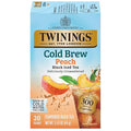 Twinings Peach Cold Brew Iced Tea Bags, 20 Count (Pack of 1), Unsweetened Flavoured Black Tea, Caffeinated, 20 Teabags