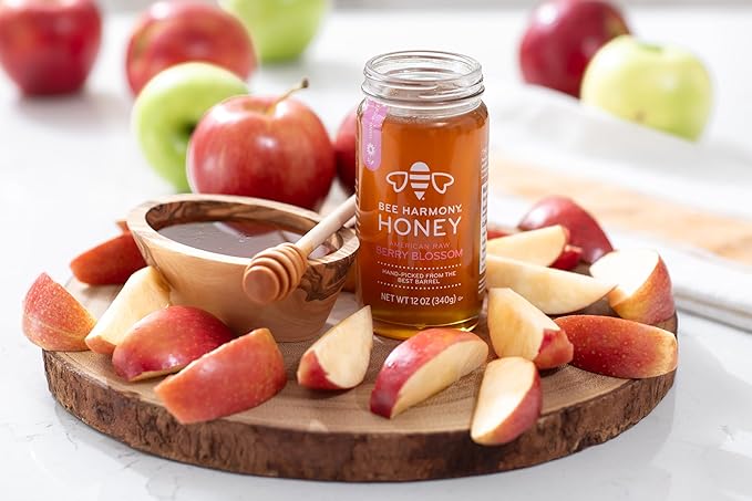 Bee Harmony Berry Blossom American Raw Honey, 12 OZ Each, Pack of 2