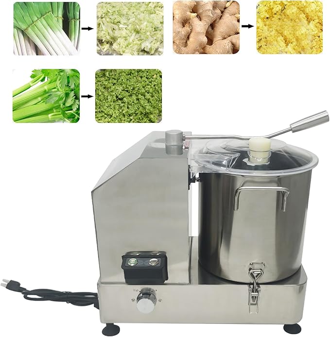 12L Commercial Meat Vegetable Food Processor, 2000W Stainless Steel Electric Vegetable Blender Cutter Meatball Beater Grinder Processing Machine for Vegetables Fruits Ginger Garlic Peanut